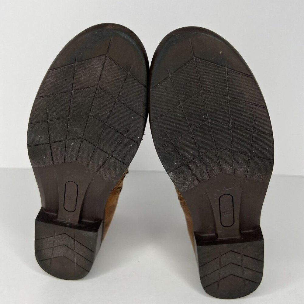 Yuu Becca Women's Size 7.5 Shoes Whiskey Brown Low Heeled Zippered Ankle Booties - Picture 8 of 10